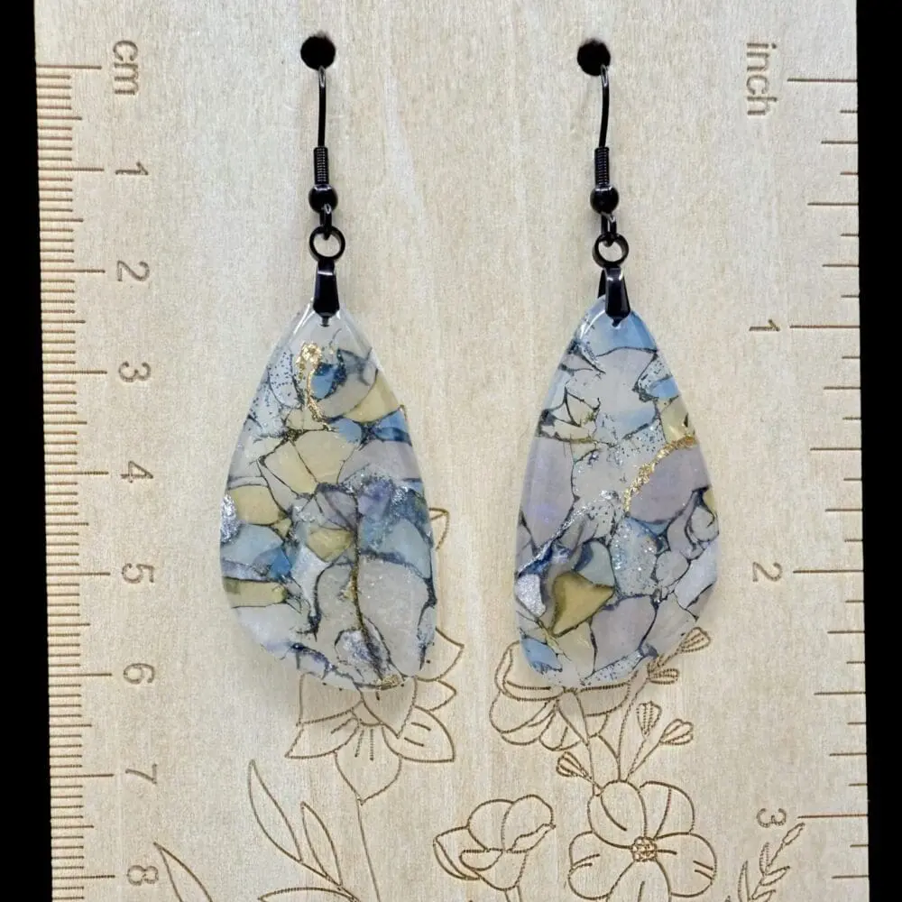 Ocean Pearl Drift Elongated Teardrop Earrings - Image 4