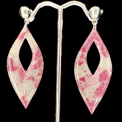 Rose Iced Opal Marquises Drop Earrings