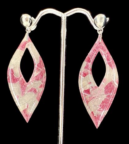 Rose Iced Opal Marquises Drop Earrings