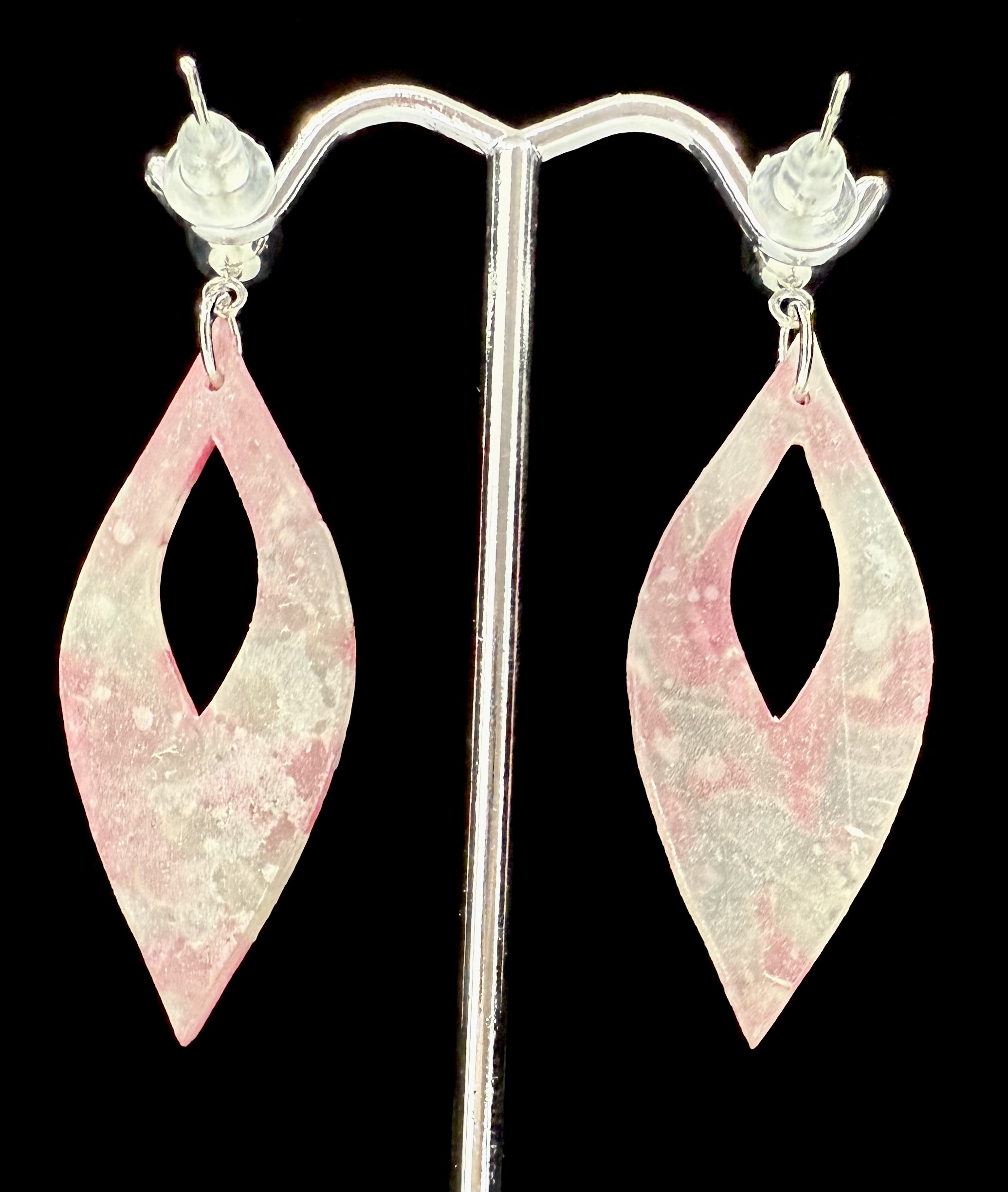Rose Iced Opal Marquises Drop Earrings - Image 2