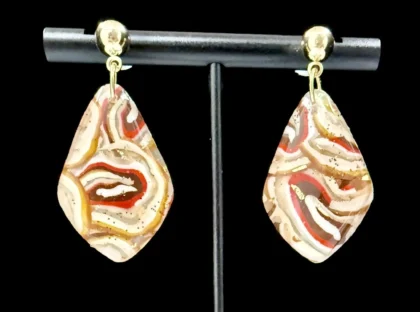 Caramel Apple Swirl Teardop Earrings