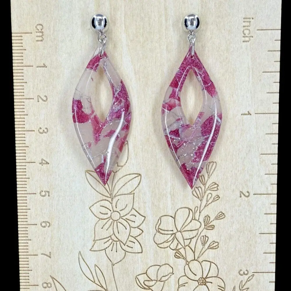 Rose Iced Opal Marquises Drop Earrings - Image 3