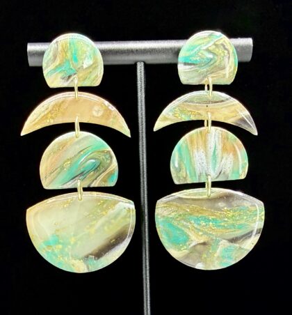 Ancient Chaos Geometric Stack Dangle Earrings