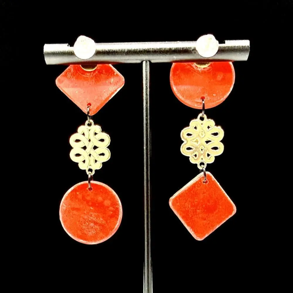 Foiled Disruption Topsy-Turvy Dangle Earrings - Image 2