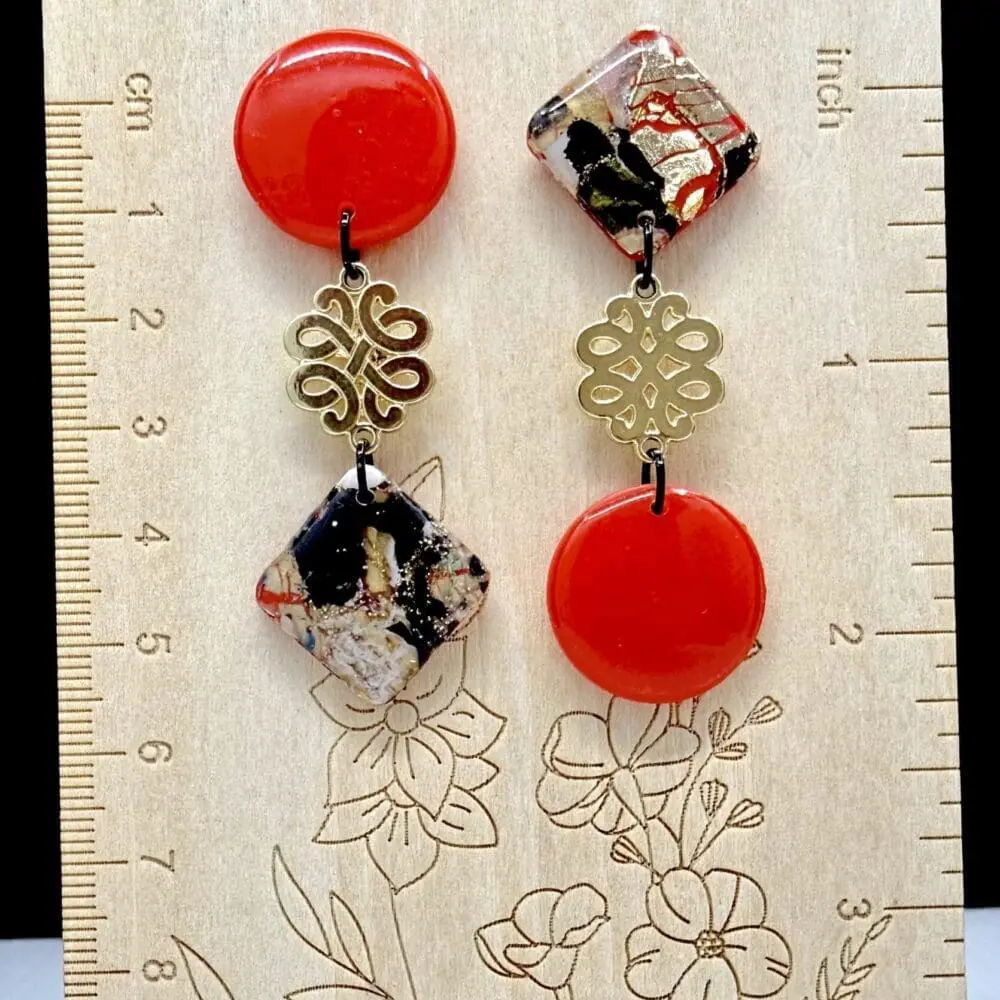 Foiled Disruption Topsy-Turvy Dangle Earrings - Image 3