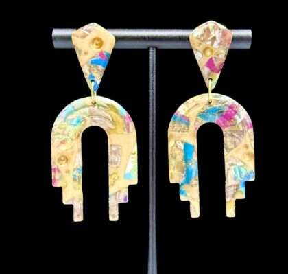 Industrial Abstract Drop Arch Earrings