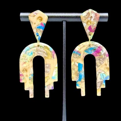 Industrial Abstract Drop Arch Earrings