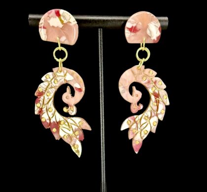 Hello Kitty Inspired Peacock Dangle Earrings