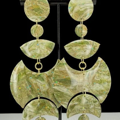 Mossy Pond Architectural Chandelier Drop Earrings