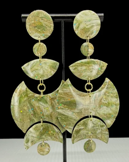 Mossy Pond Architectural Chandelier Drop Earrings