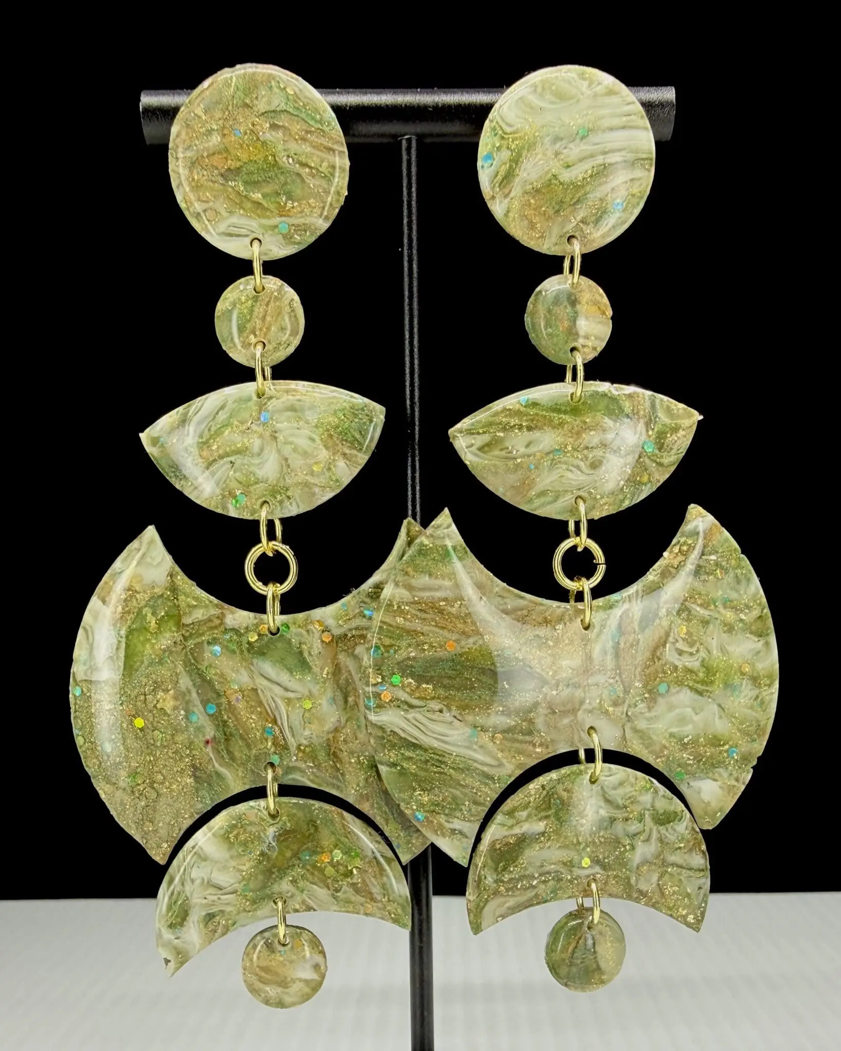 Mossy Pond Architectural Chandelier Drop Earrings