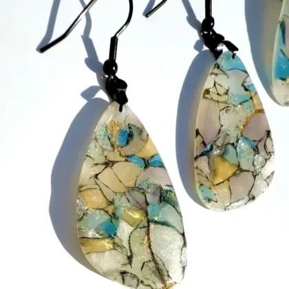 Ocean Pearl Drift Elongated Teardrop Earrings