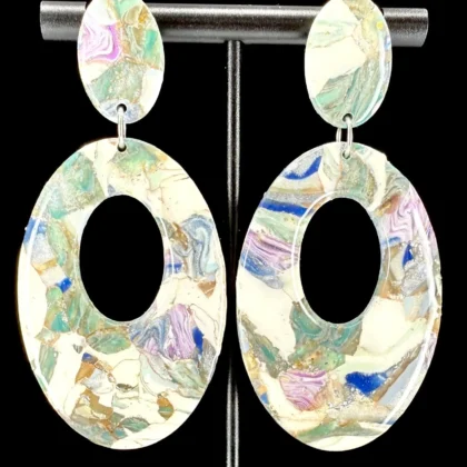 Winter Wonderland Large Oval Statement Earrings