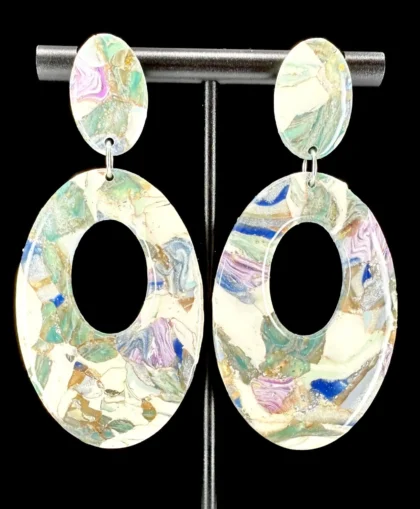 Winter Wonderland Large Oval Statement Earrings