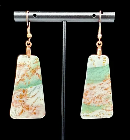 Smokey Jade Elongated Trapezoid Earrings