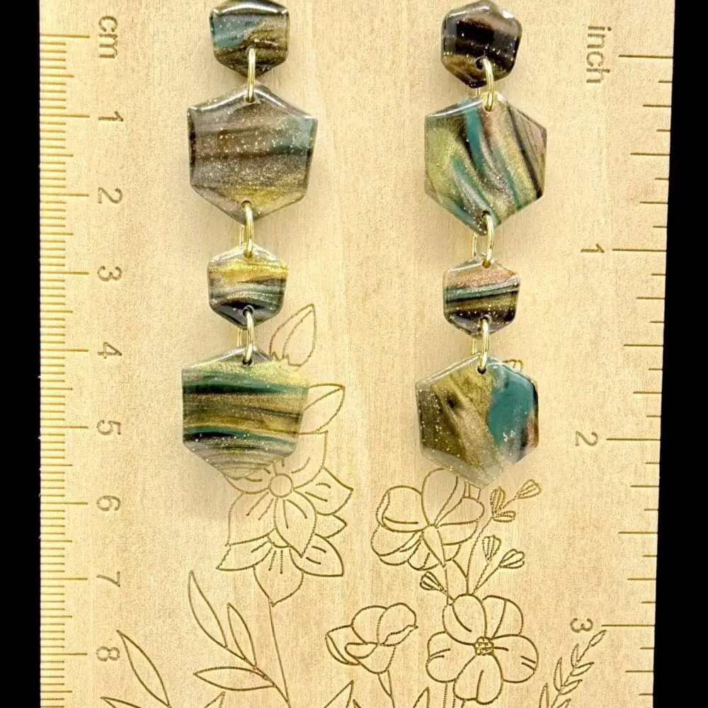 Cosmic Geometric Stacked Earrings - Image 3