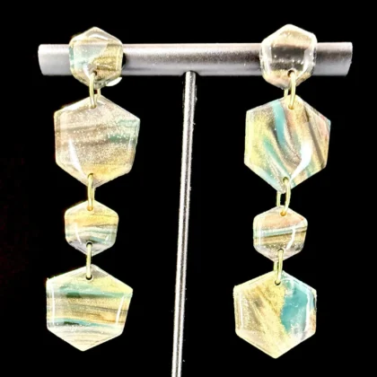 Cosmic Geometric Stacked Earrings