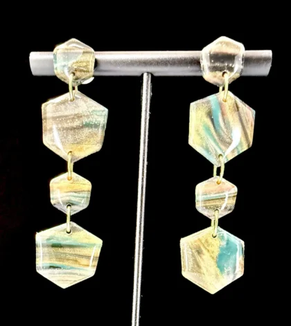 Cosmic Geometric Stacked Earrings