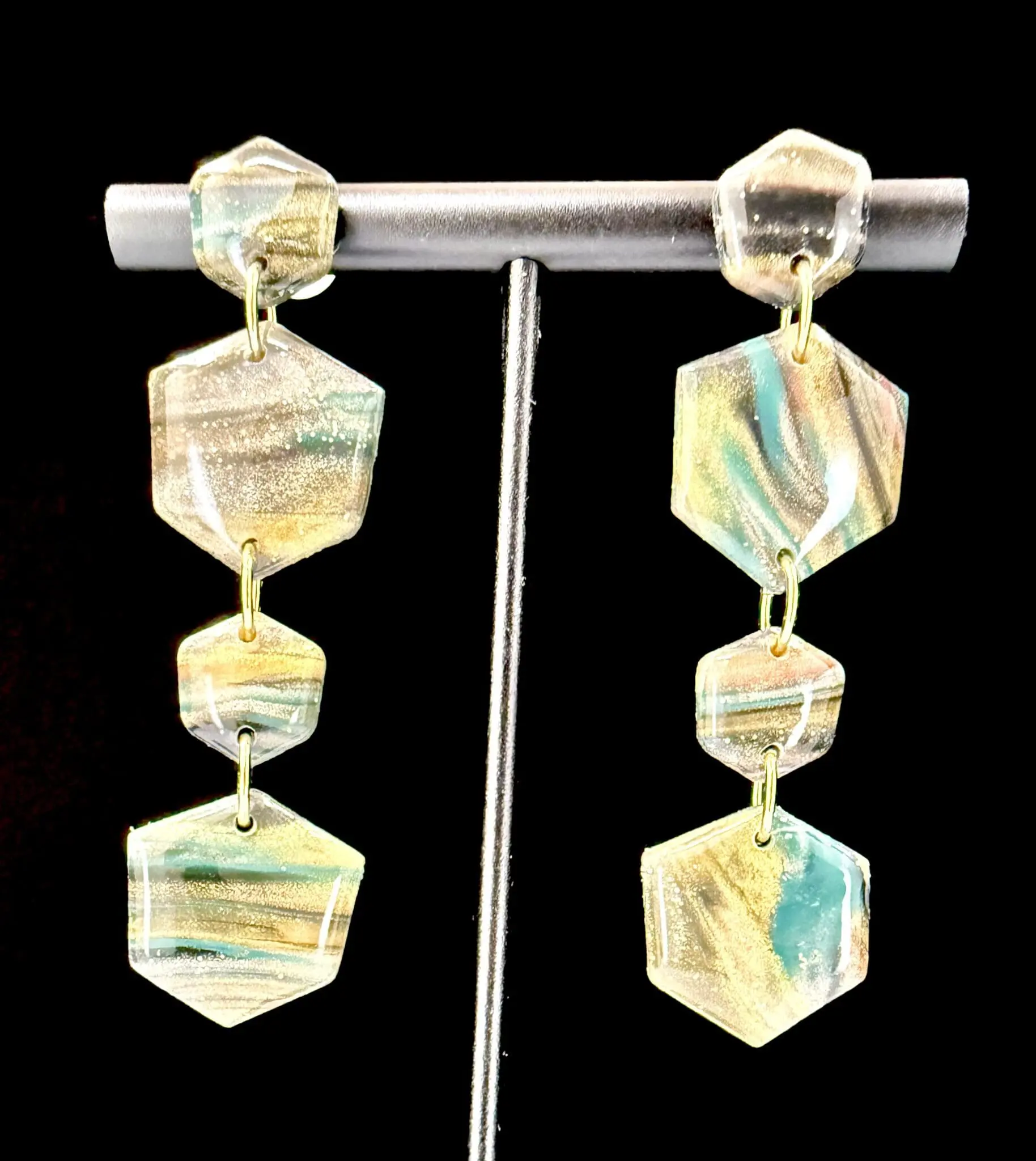 Cosmic Geometric Stacked Earrings