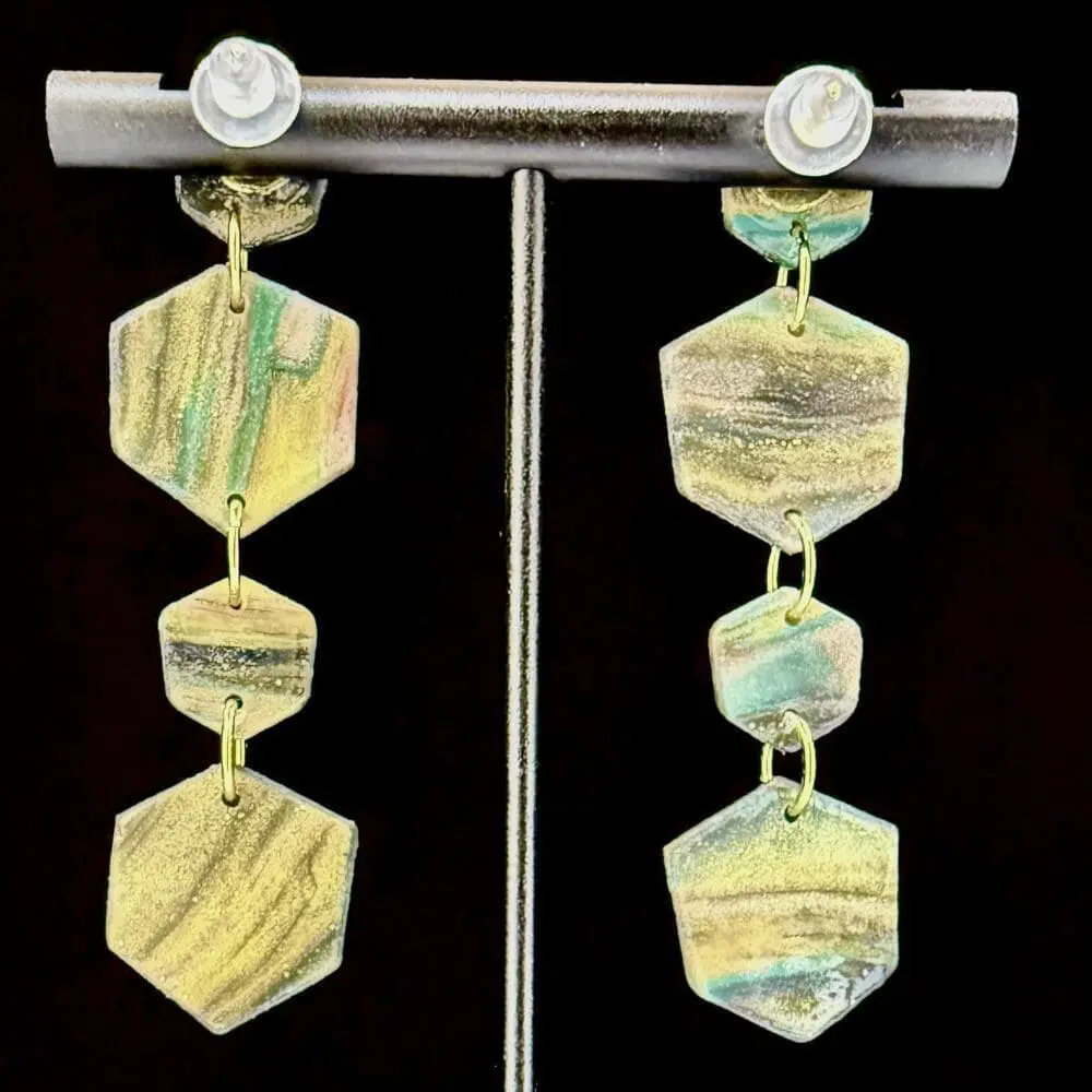 Cosmic Geometric Stacked Earrings - Image 2