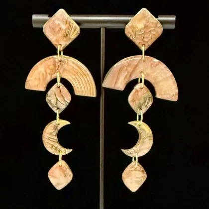 Sunset at the Dunes Geometric Stacked Earrings