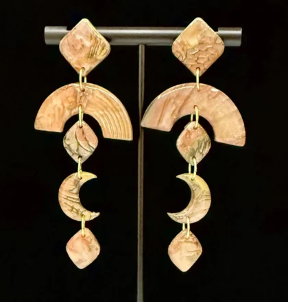 Sunset at the Dunes Geometric Stacked Earrings