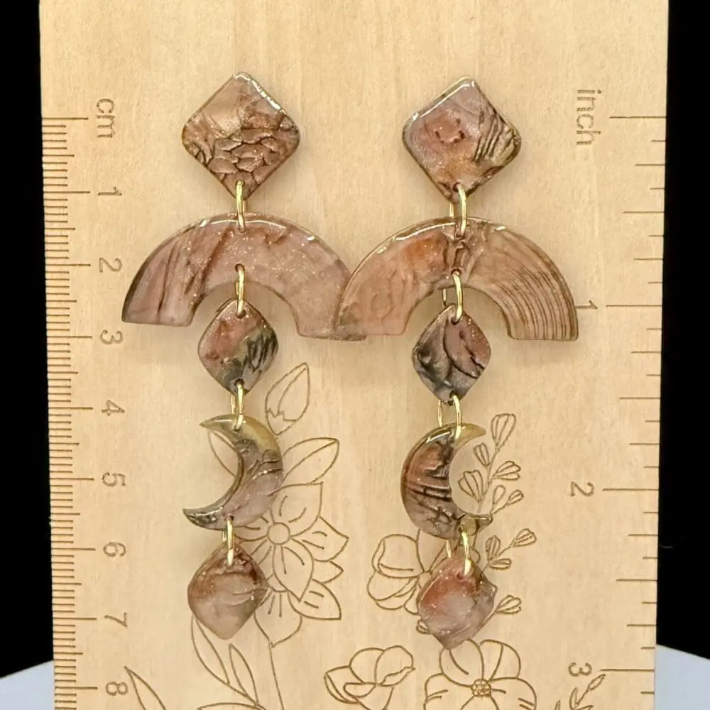 Sunset at the Dunes Geometric Stacked Earrings - Image 3
