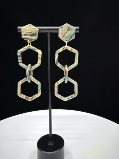 Cosmic Open Geometric Stacked Dangle Earrings