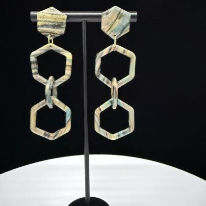 Cosmic Open Geometric Stacked Dangle Earrings