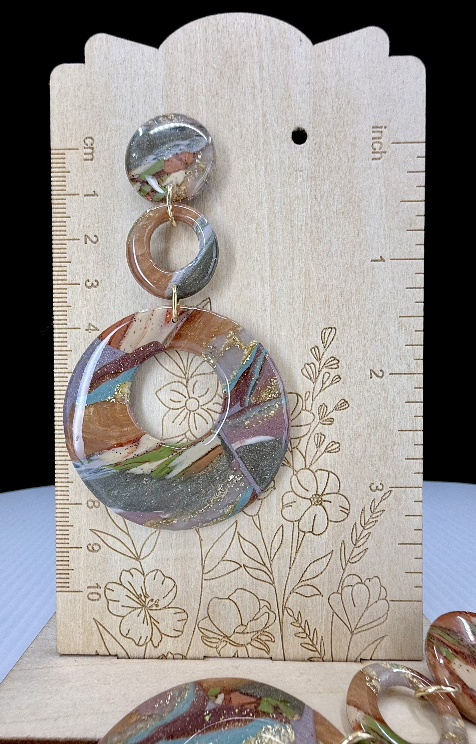 Desert Tide Statement Dangle Earrings - Image 3