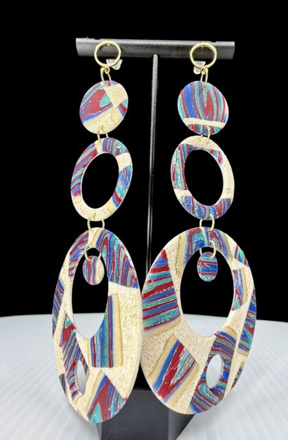 Sandy Beach Extreme Hoop Dangle Earrings