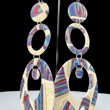Sandy Beach Extreme Hoop Dangle Earrings