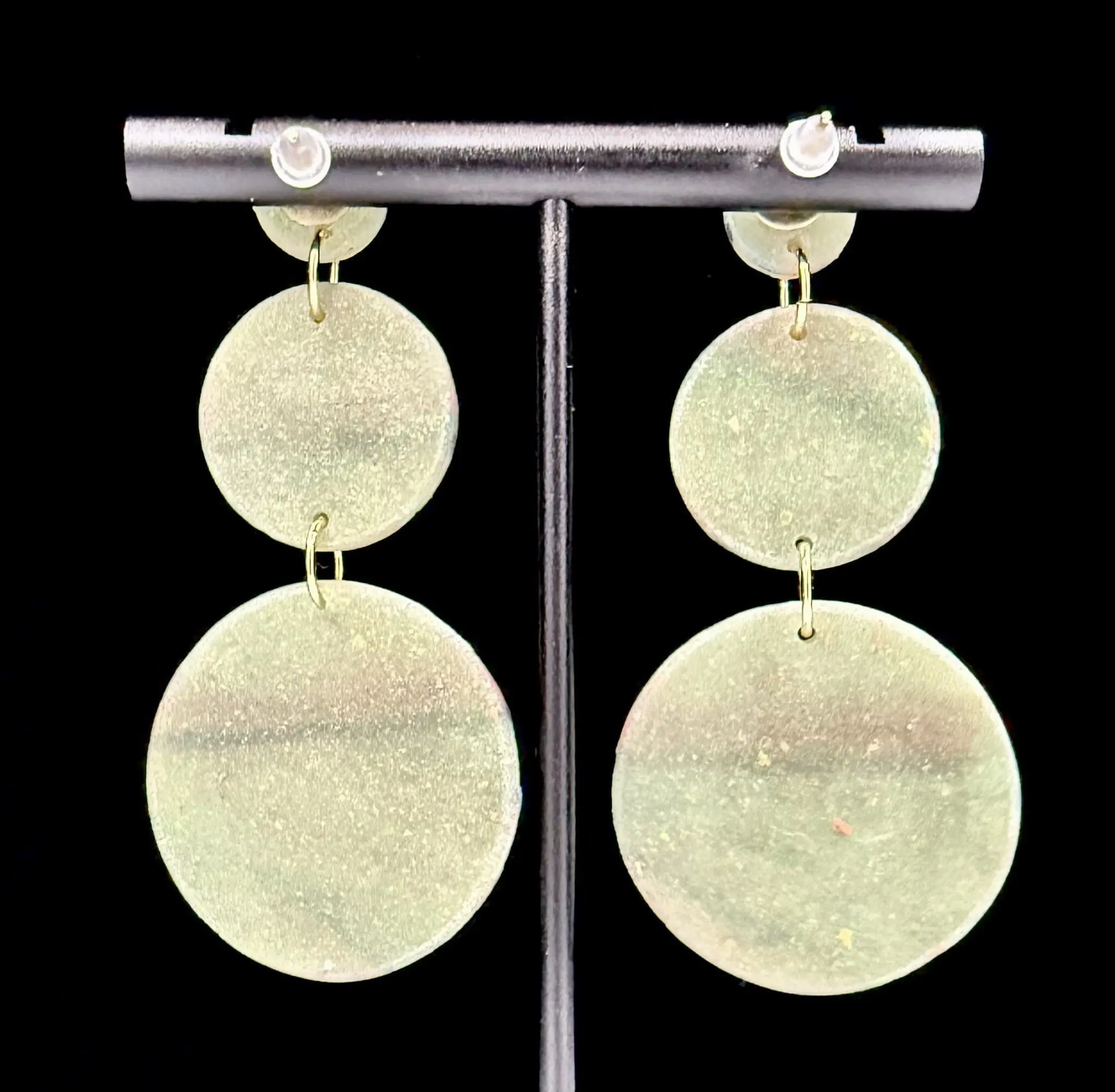Floating Lines Triple Drop Dangle Earrings - Image 2