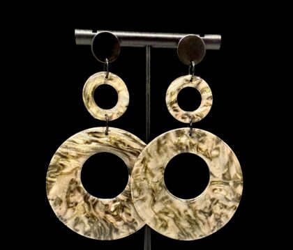 Pink Smoke Large Triple Drop Earrings