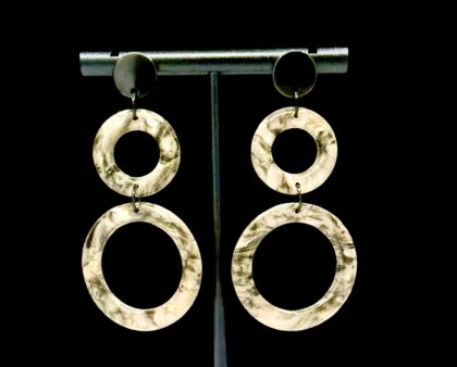 Pink Smoke Triple Drop Dangle Earrings