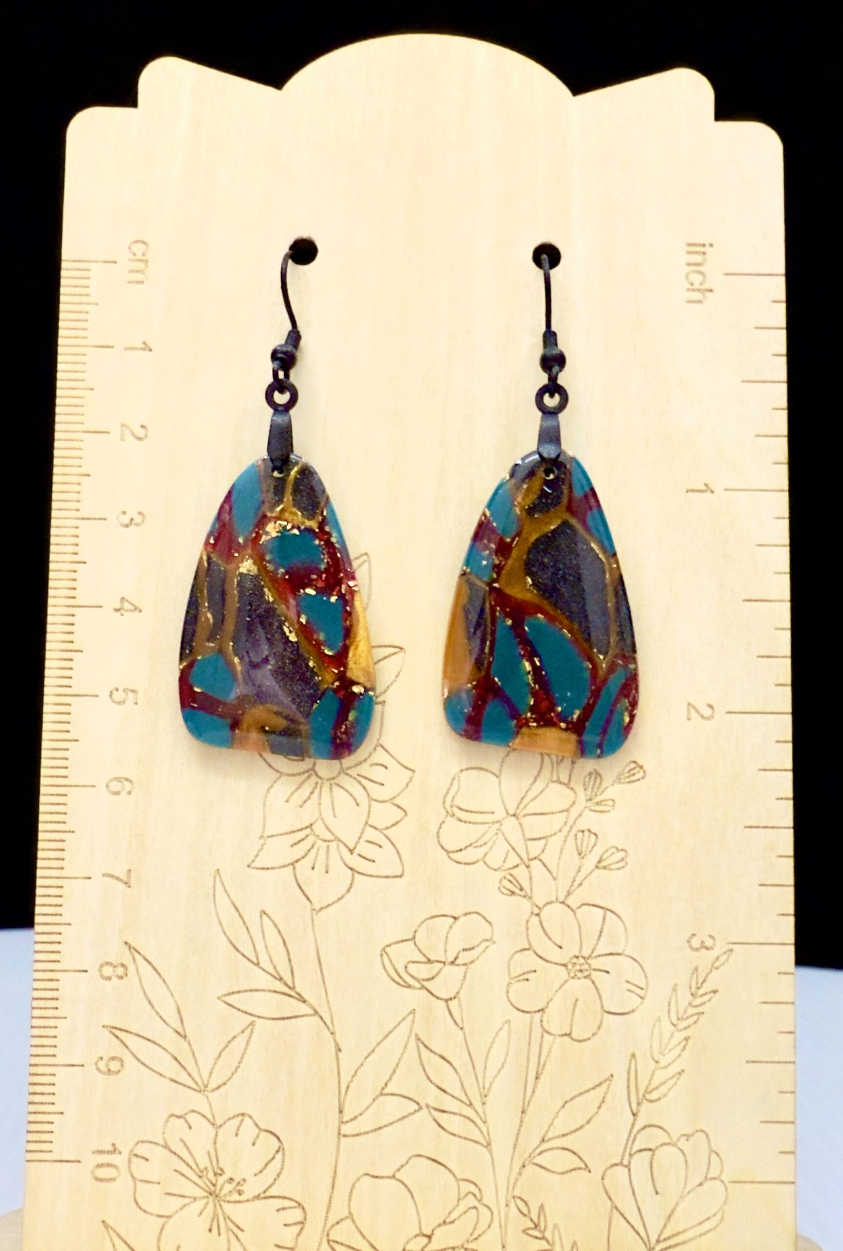 Molten Mosaic Rounded Trapezoid Earrings - Image 2