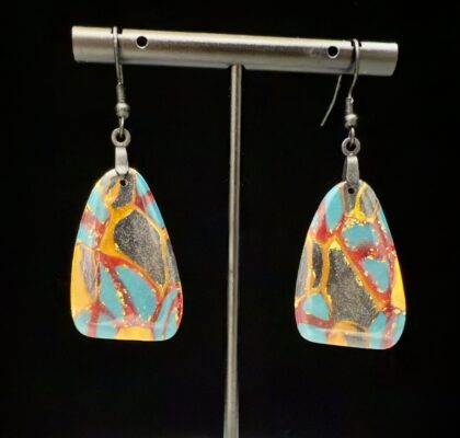 Molten Mosaic Rounded Trapezoid Earrings