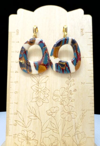 Molten Mosaic Modern Shape Drop Earrings