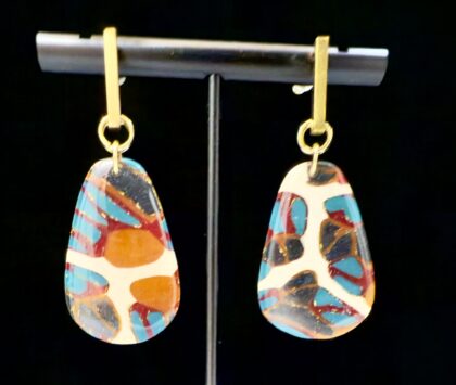 Molten Mosaic Freeform Drop Earrings