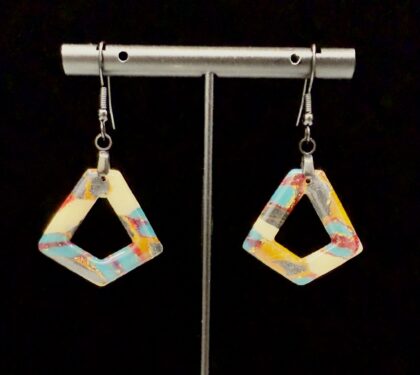 Molten Mosaic Geometric Dangle Earrings