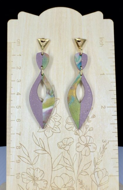 Marbled Sunset Open Marquise Drop Earrings