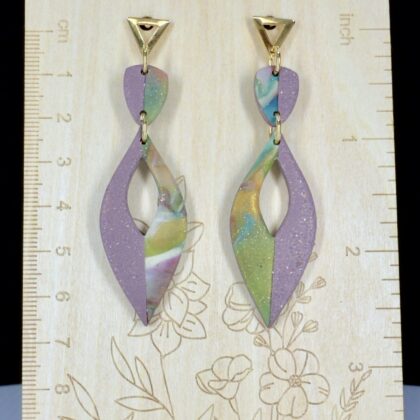 Marbled Sunset Open Marquise Drop Earrings