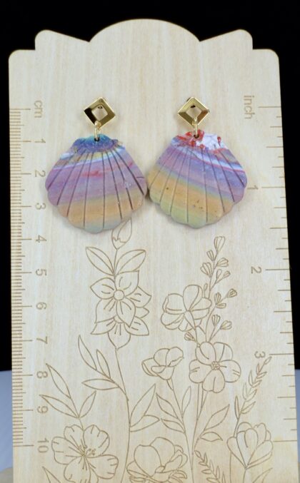 Marbled Sunset Sea Shell Earrings