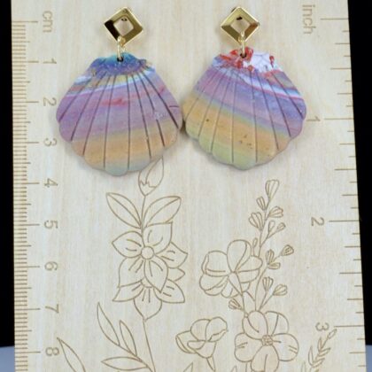 Marbled Sunset Sea Shell Earrings