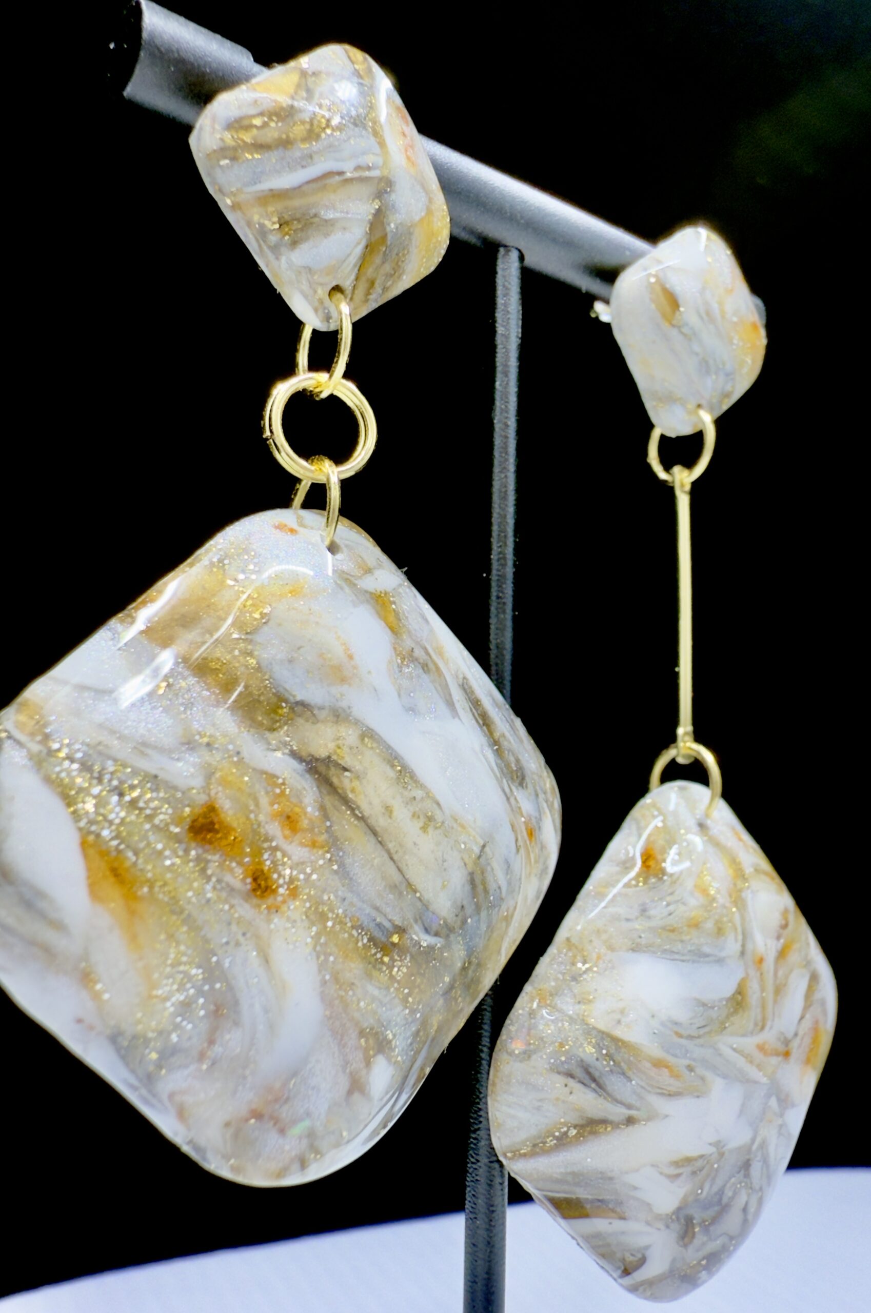 My Anxiety Stack Number One Abstract Square Earrings - Image 2