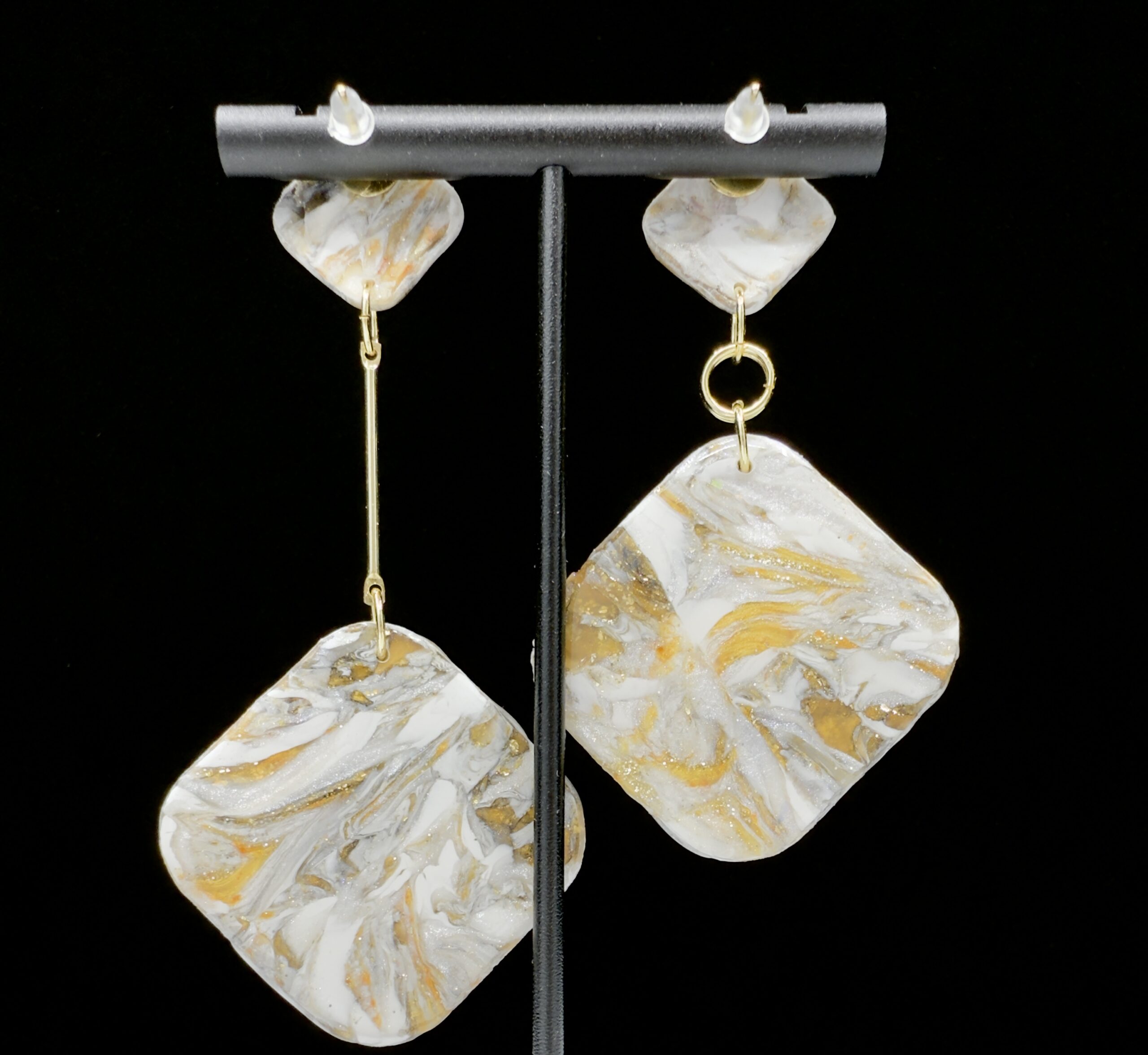 My Anxiety Stack Number One Abstract Square Earrings - Image 3