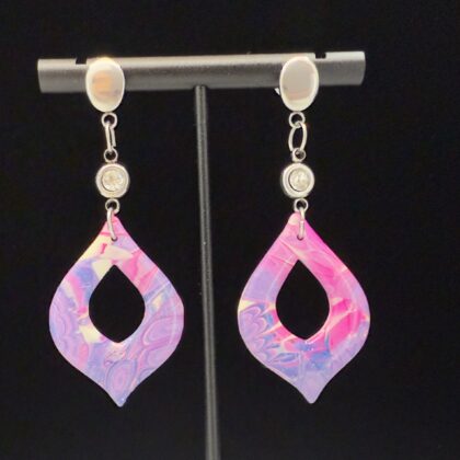 Pink Explosion Open Marquise Dangle Earrings