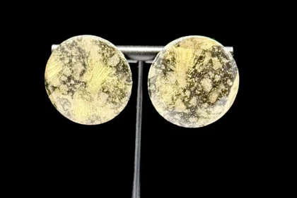Black and Gold Oversized Stud Earrings