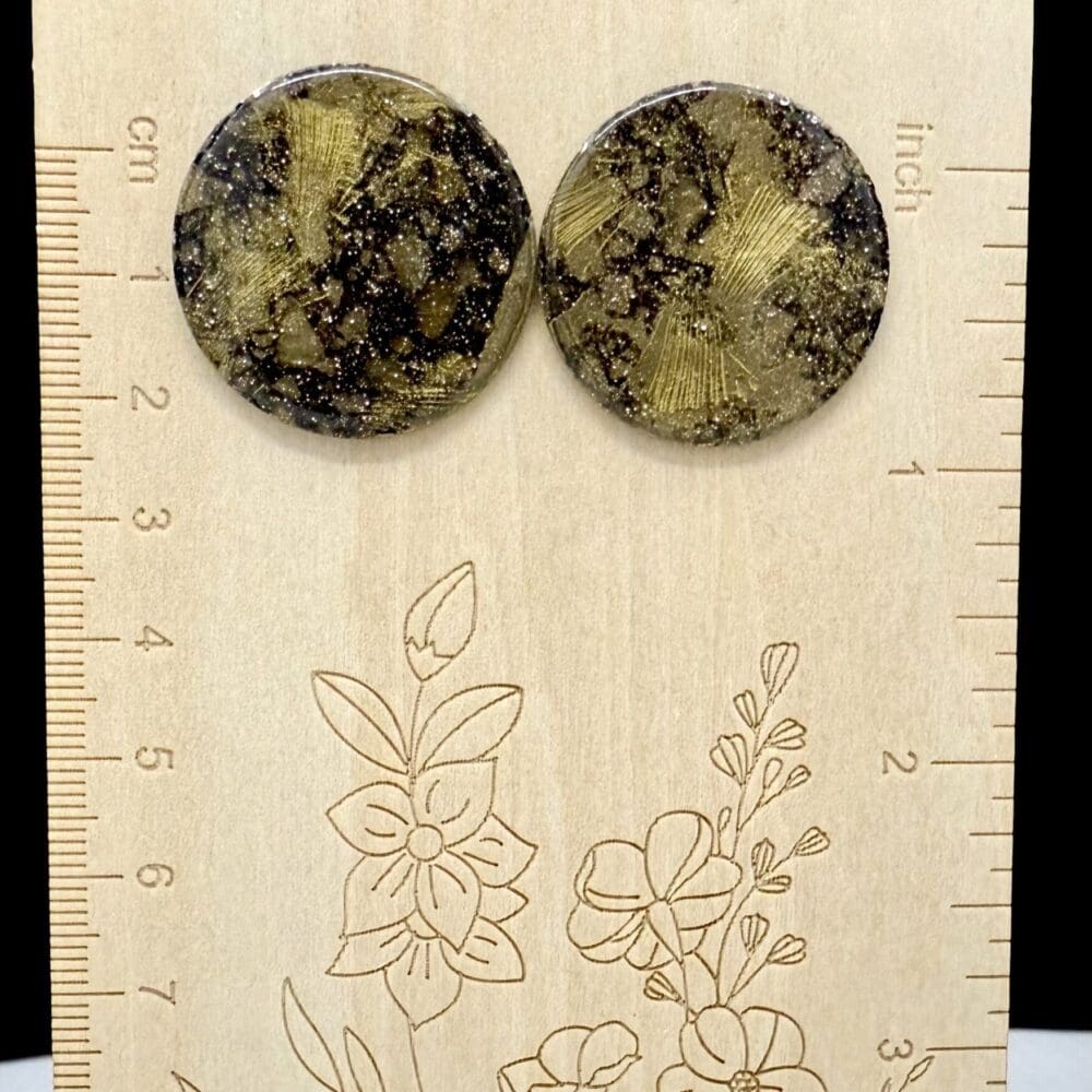 Black and Gold Firework Oversized Stud Earrings - Image 3
