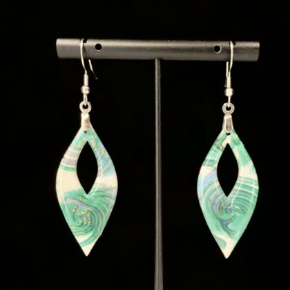 Stained Glass Mokume Gane Marquise Earrings